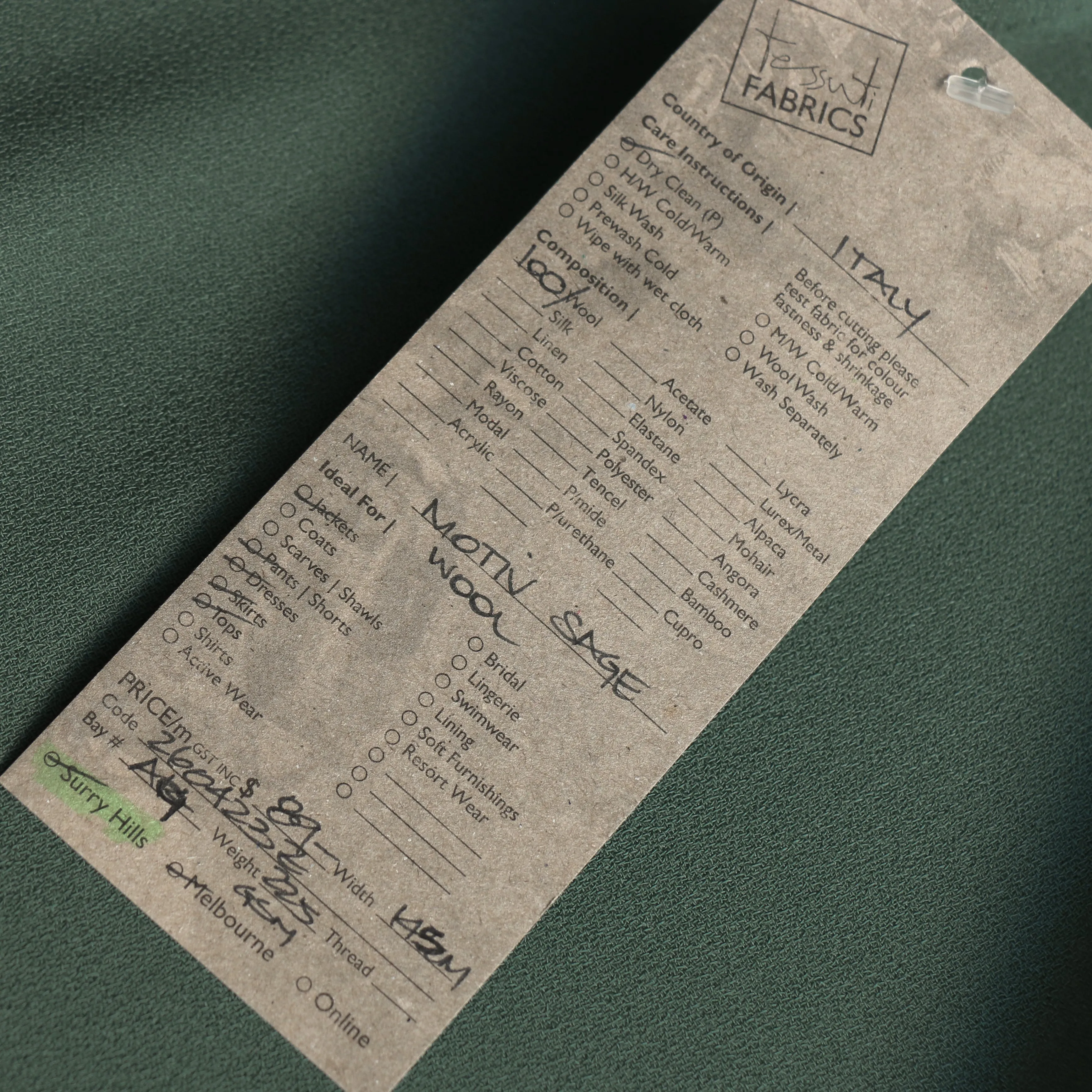 Motiv Sage Wool Crepe