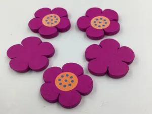 Multicolour Flower Designer Wooden Button