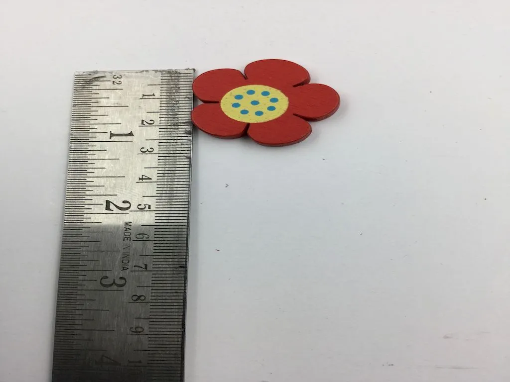 Multicolour Flower Designer Wooden Button