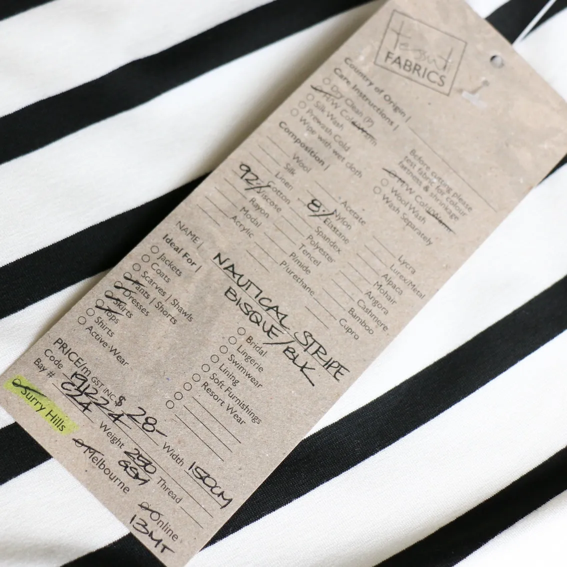 Nautical Stripe Bisque/Black Jersey
