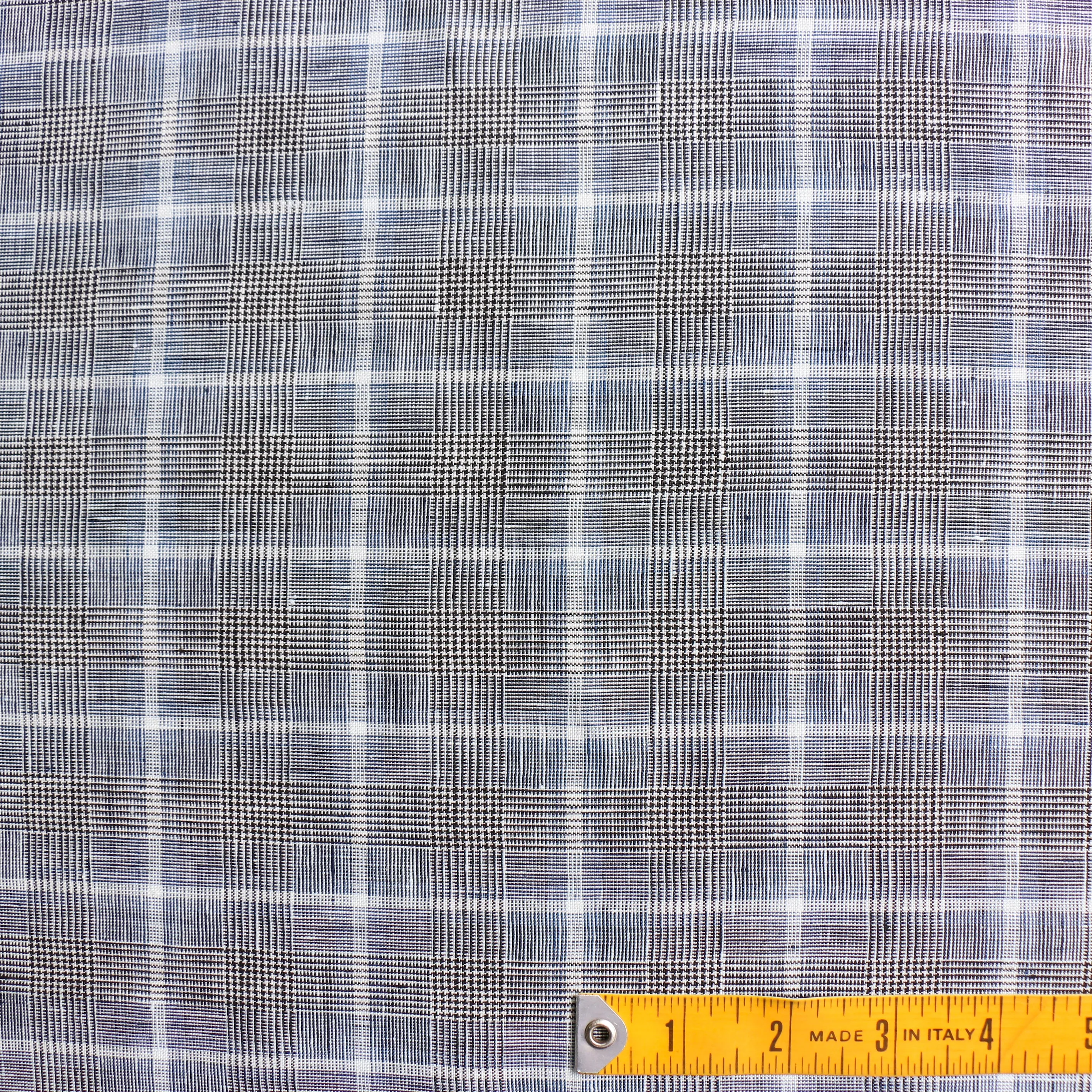 Nieve Check Linen - Nero/Blu
