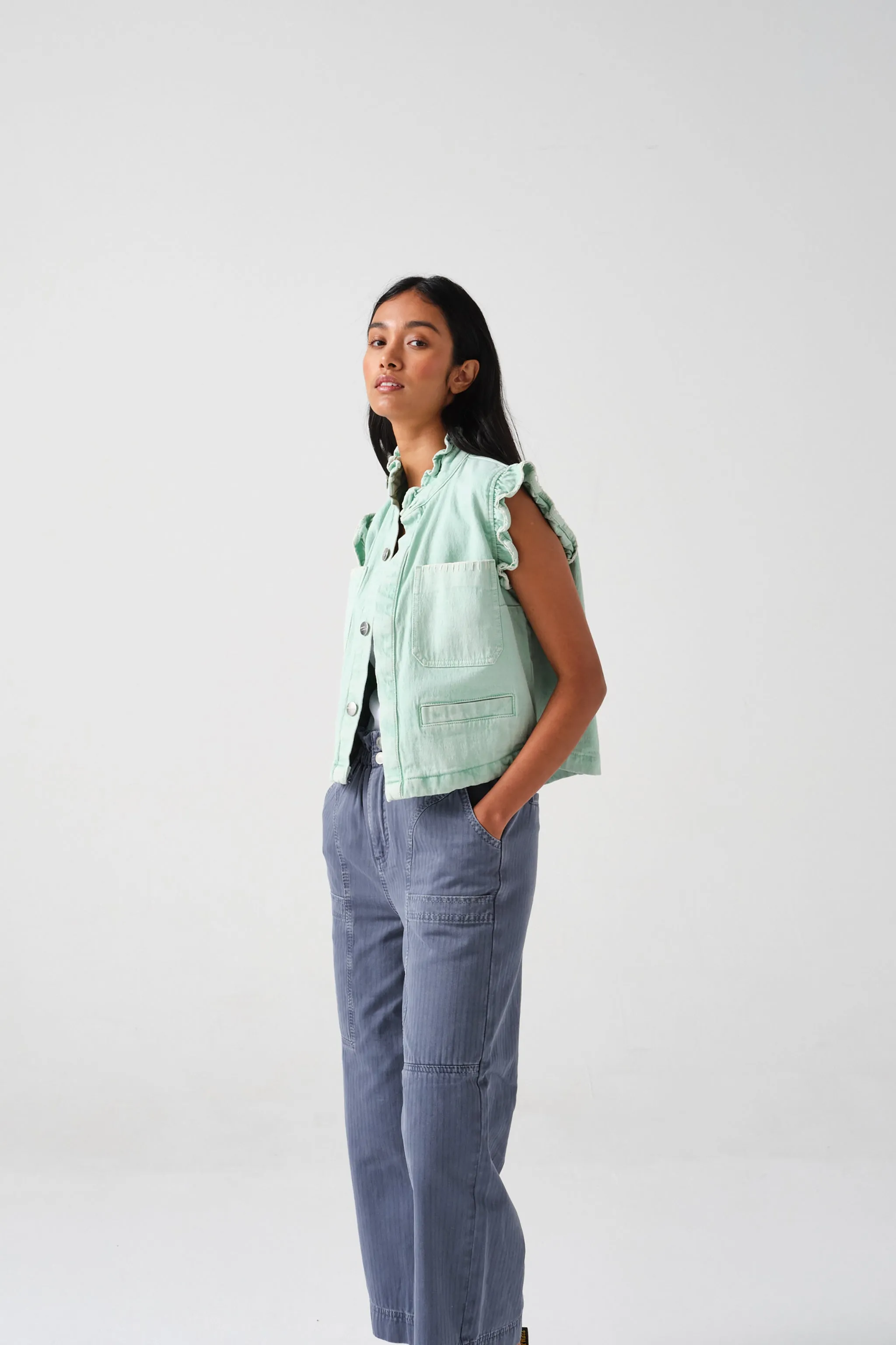 Pablo Vest in Washed Mint