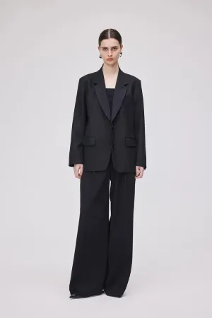 Paula Chevron Blazer in Herringbone Wool