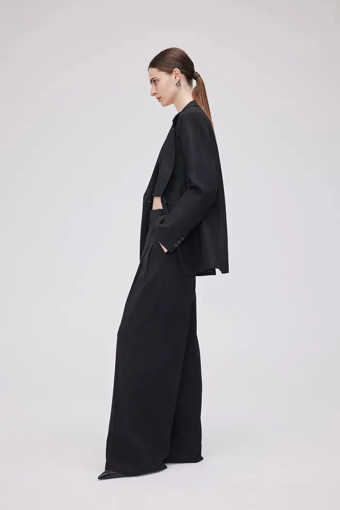 Paula Chevron Blazer in Herringbone Wool