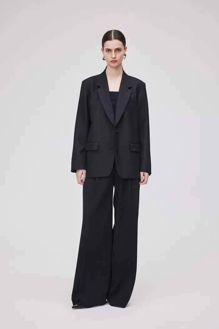 Paula Chevron Blazer in Herringbone Wool
