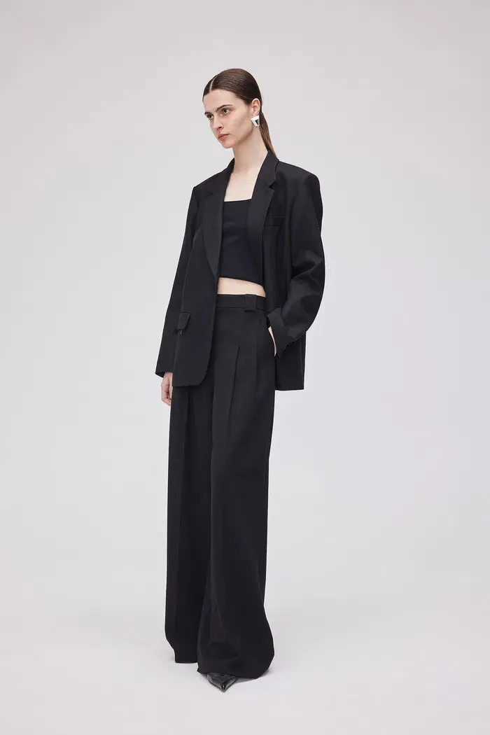 Paula Chevron Blazer in Herringbone Wool