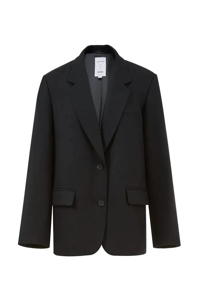 Paula Chevron Blazer in Herringbone Wool