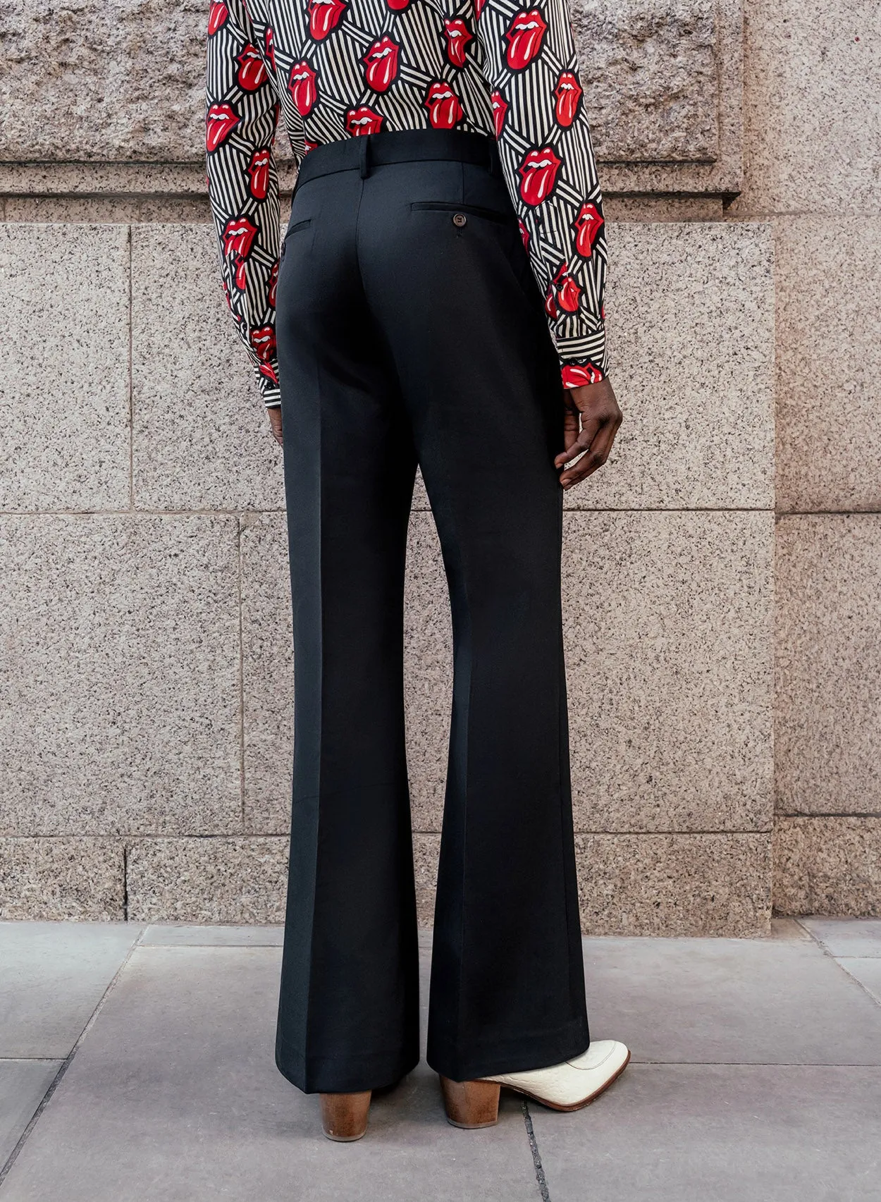 Phix X Rolling Stones Tongue Pin Belt Black Flare