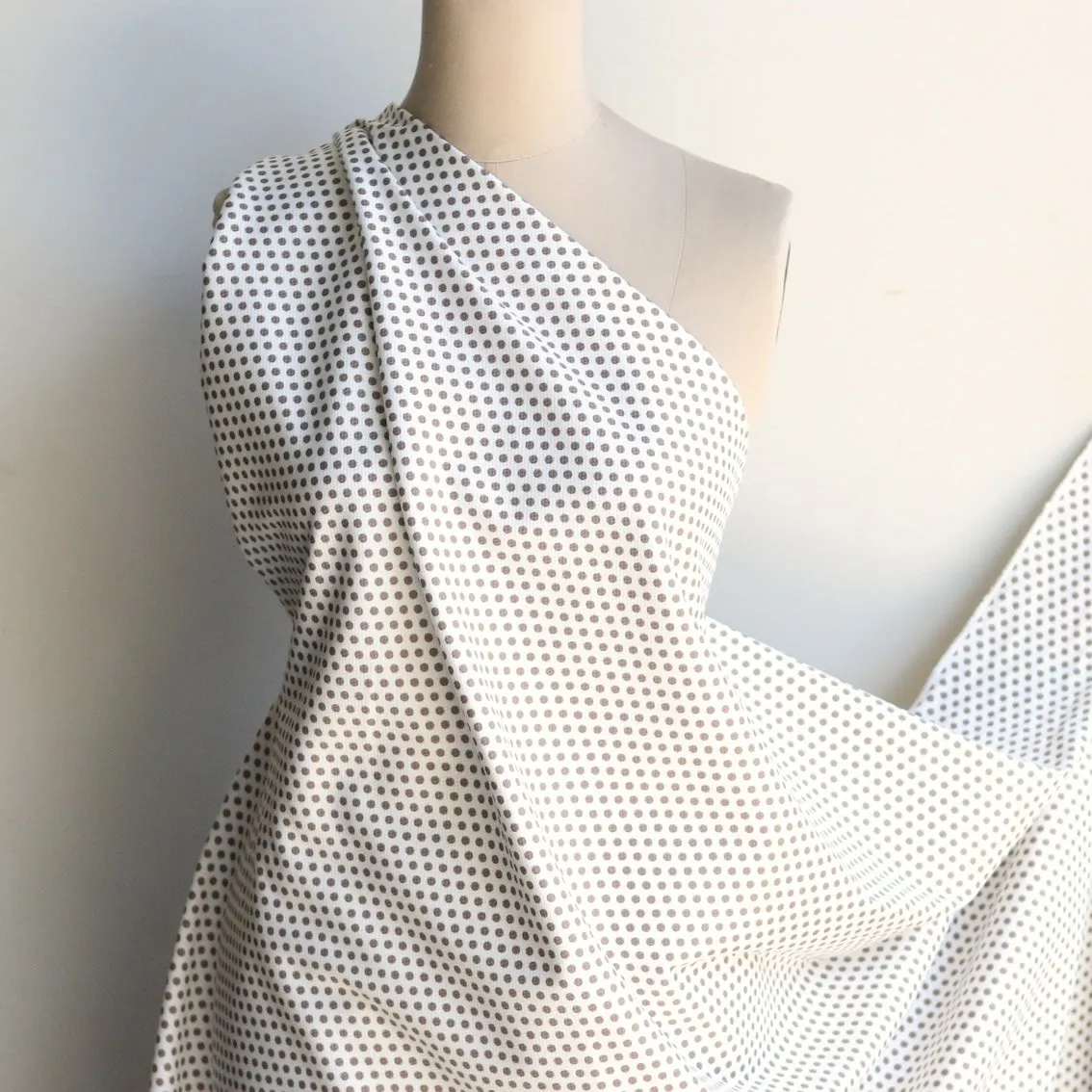 Pois Taupe Cotton Pique