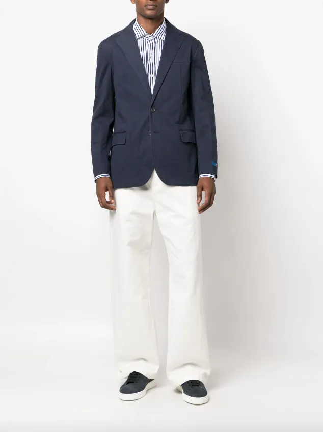Polo Ralph Lauren single-breasted logo-patch blazer