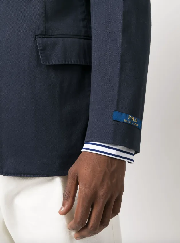 Polo Ralph Lauren single-breasted logo-patch blazer