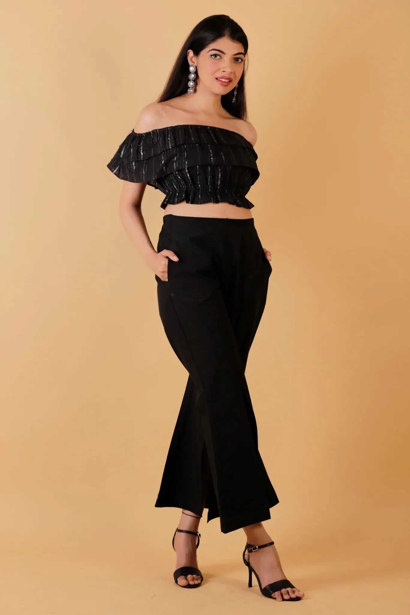 Poplin Slit Pants