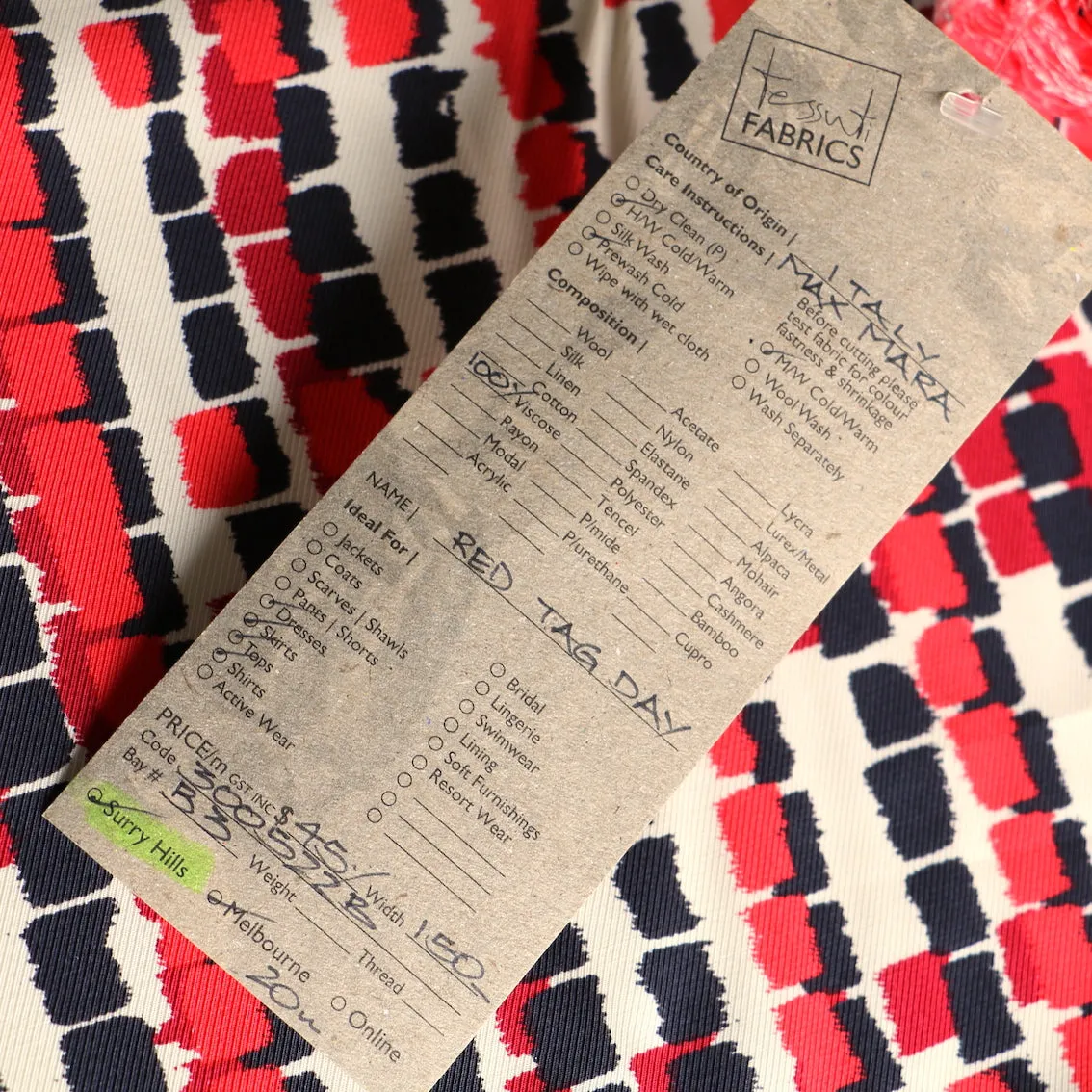 Red Tag Day Viscose Twill