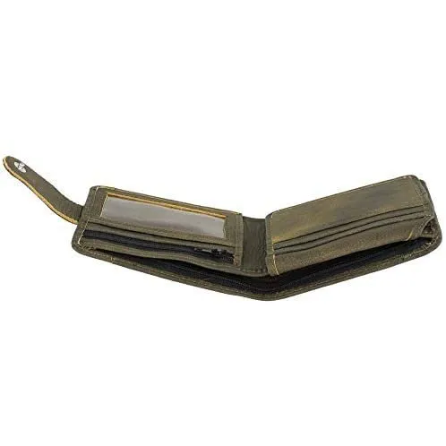 RFID Protected Slim Leather Card Holder Wallet for Men with Vintage Look