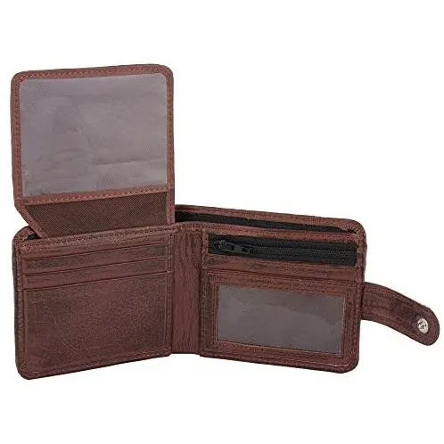 RFID Protected Slim Leather Card Holder Wallet for Men with Vintage Look