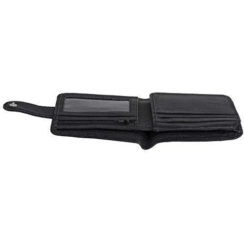 RFID Protected Slim Leather Card Holder Wallet for Men with Vintage Look