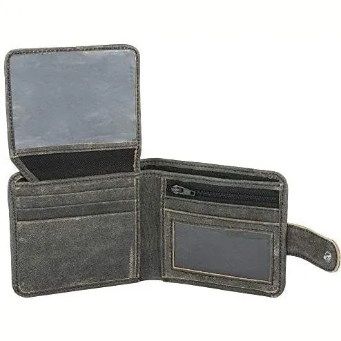 RFID Protected Slim Leather Card Holder Wallet for Men with Vintage Look