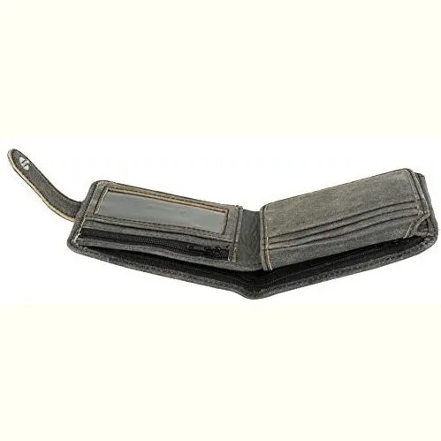 RFID Protected Slim Leather Card Holder Wallet for Men with Vintage Look