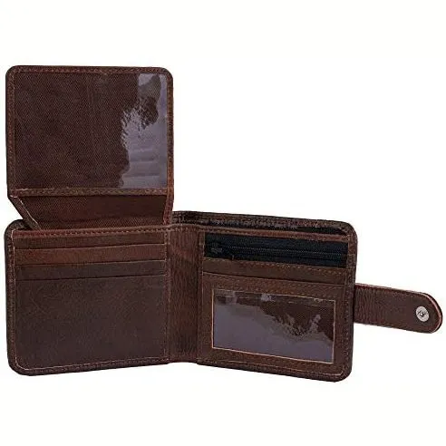 RFID Protected Slim Leather Card Holder Wallet for Men with Vintage Look