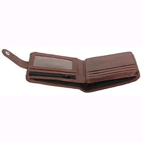 RFID Protected Slim Leather Card Holder Wallet for Men with Vintage Look
