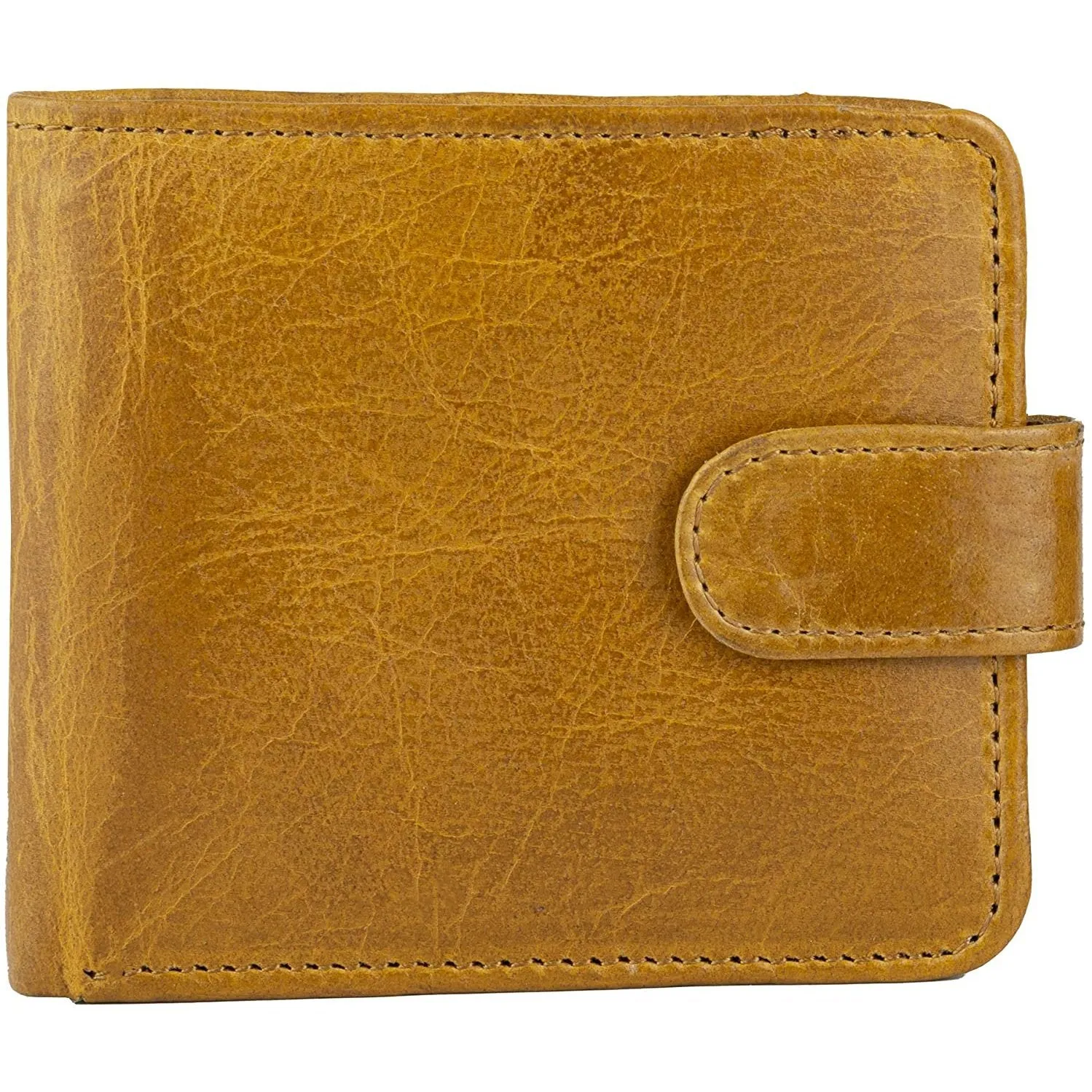 RFID Protected Slim Leather Card Holder Wallet for Men with Vintage Look