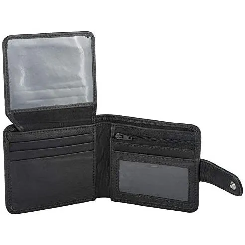 RFID Protected Slim Leather Card Holder Wallet for Men with Vintage Look