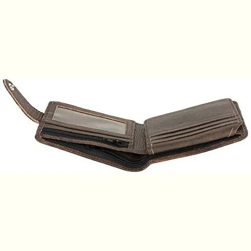 RFID Protected Slim Leather Card Holder Wallet for Men with Vintage Look