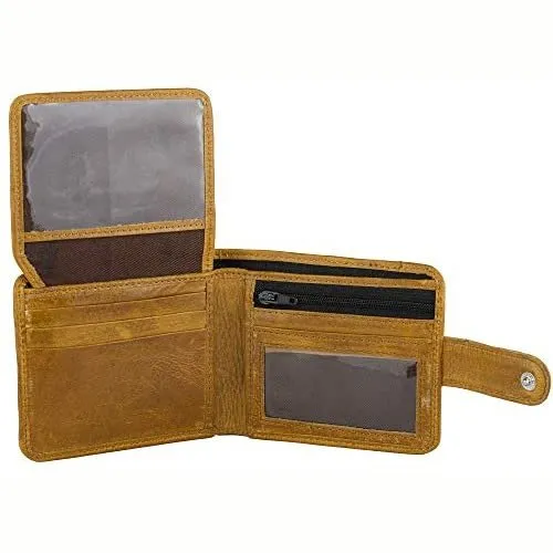 RFID Protected Slim Leather Card Holder Wallet for Men with Vintage Look
