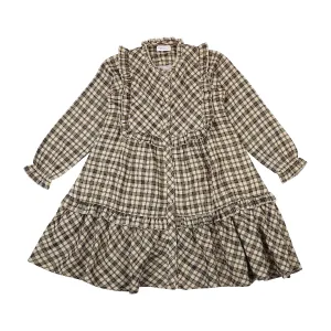 Ruffle Collar Dress With Yoke