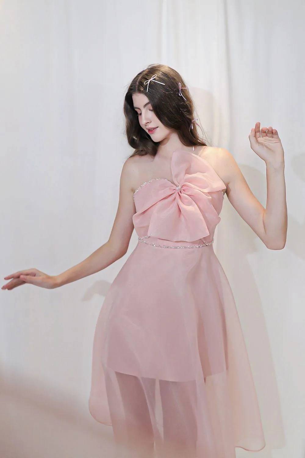 Sacha Fit and Flare Sleeveless Organza Midi Dress