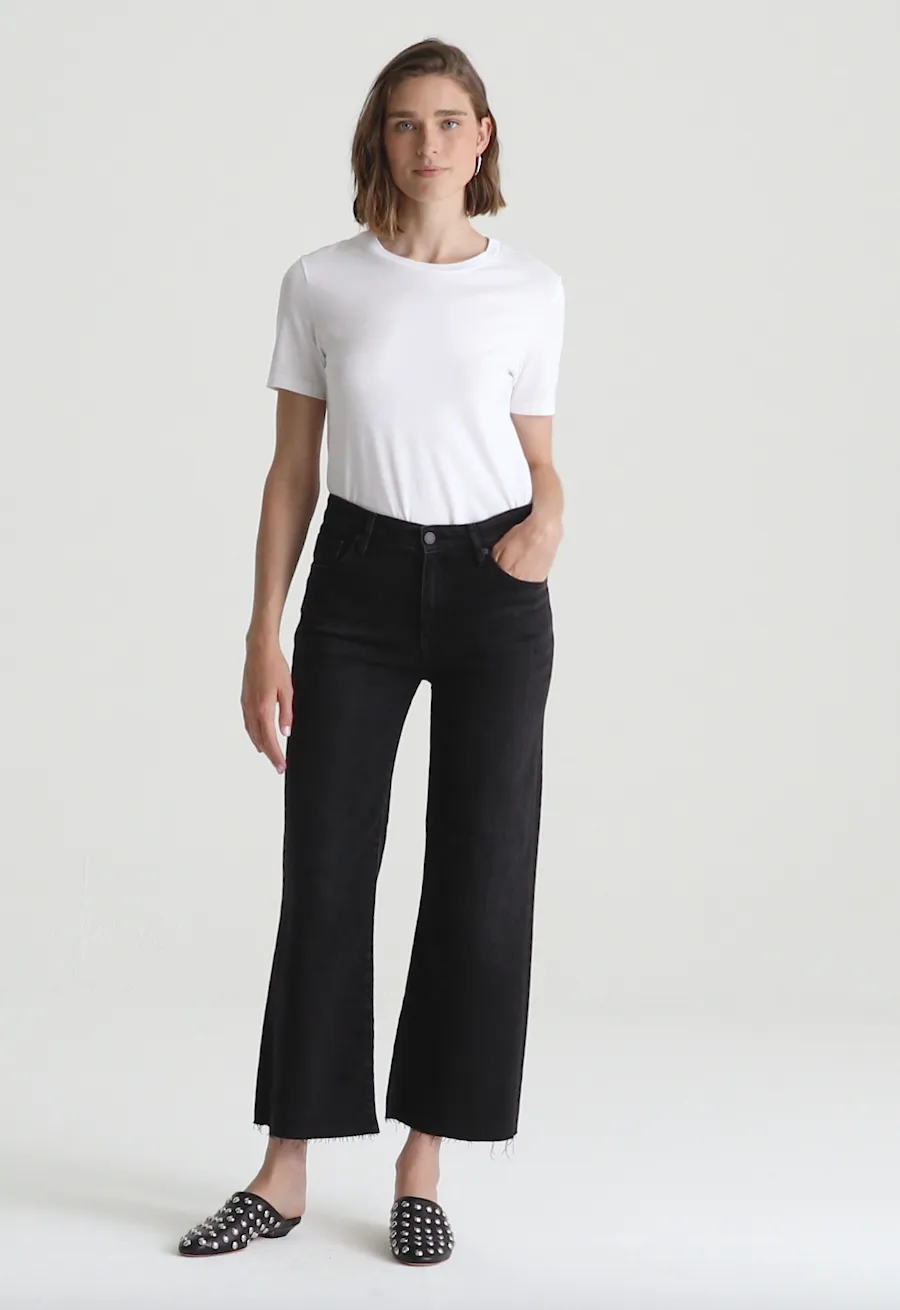 Saige Wide Leg Mid Rise Crop - Glasgow