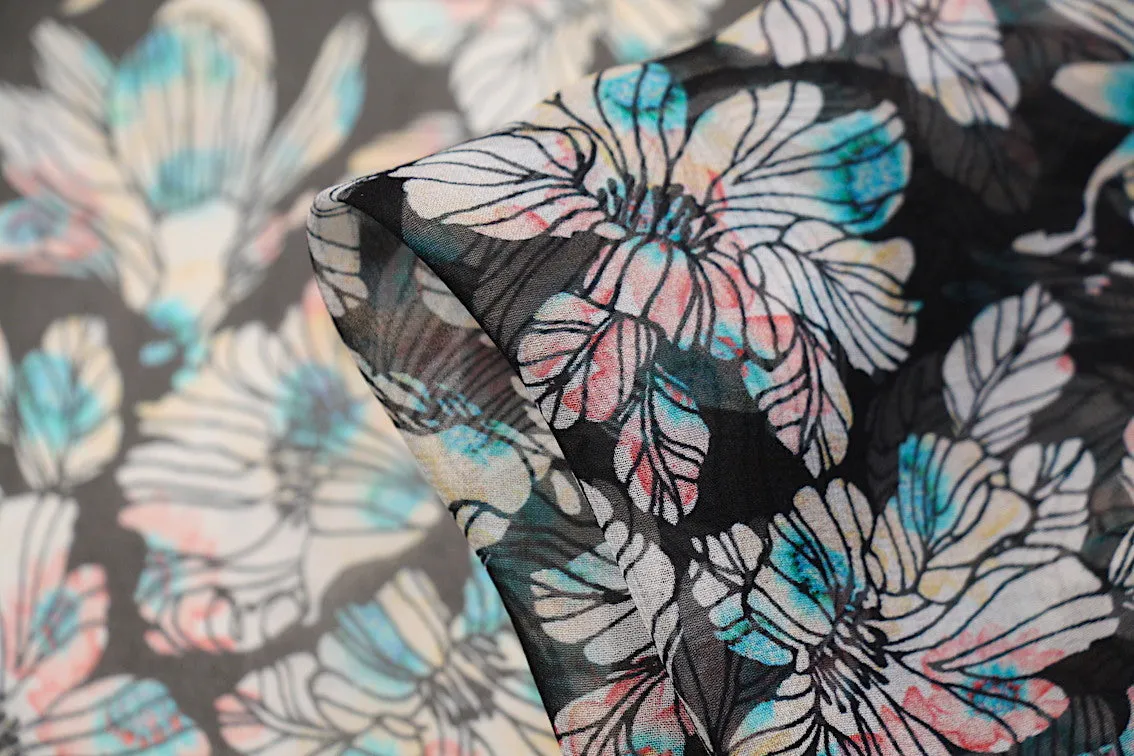 Sea Of Orchids Silk Georgette
