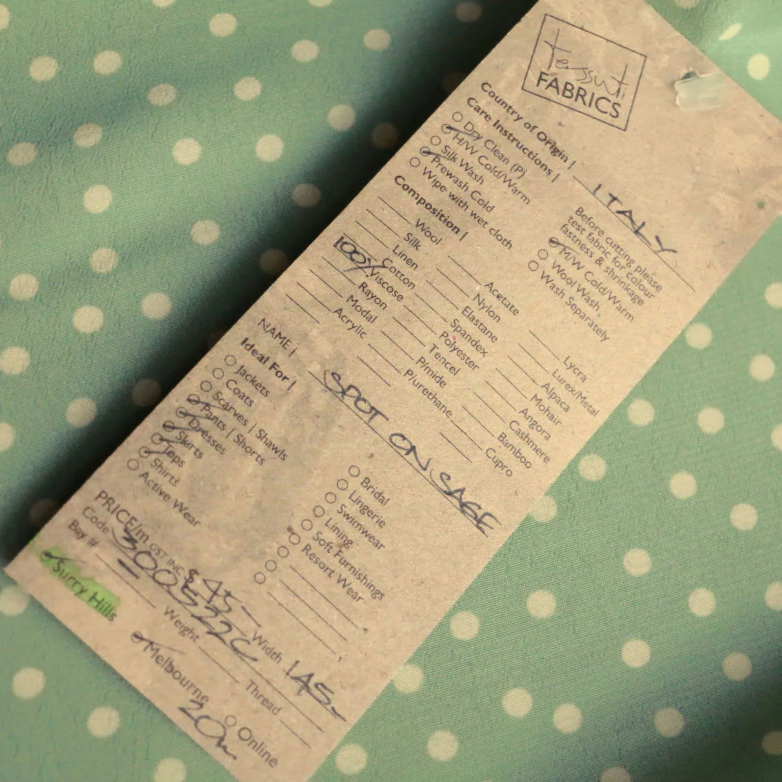 Spot On Sage Viscose Crepe
