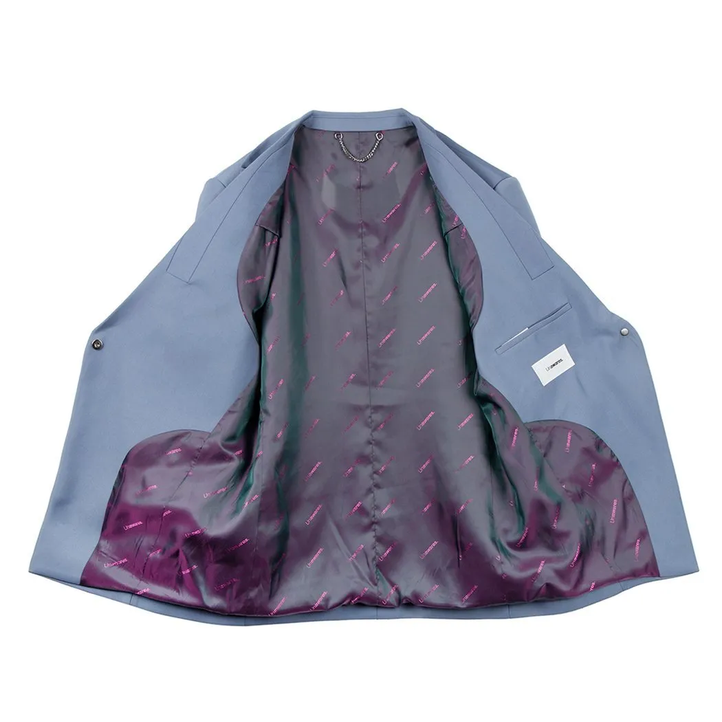 Square Chain Single Breasted Suit Blue