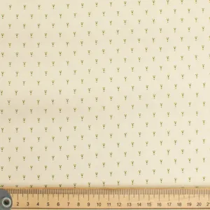 Stof Fabrics Dots Green Mini Spots on Cream Cotton Prints