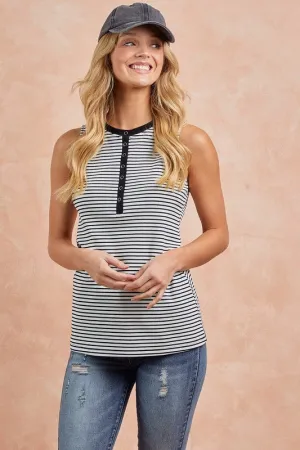 Stripe Button Up Tank