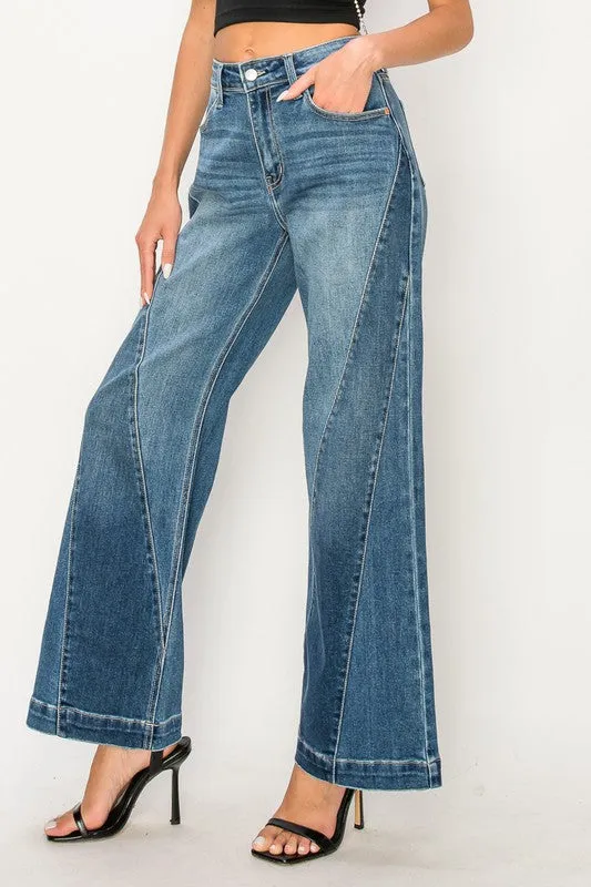Sydney 90 Wide High Rise Relaxed Flared Leg Jeans
