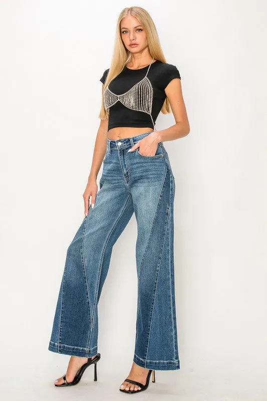 Sydney 90 Wide High Rise Relaxed Flared Leg Jeans