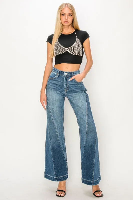 Sydney 90 Wide High Rise Relaxed Flared Leg Jeans