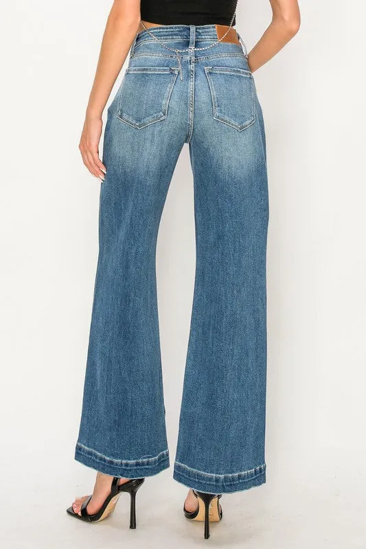 Sydney 90 Wide High Rise Relaxed Flared Leg Jeans