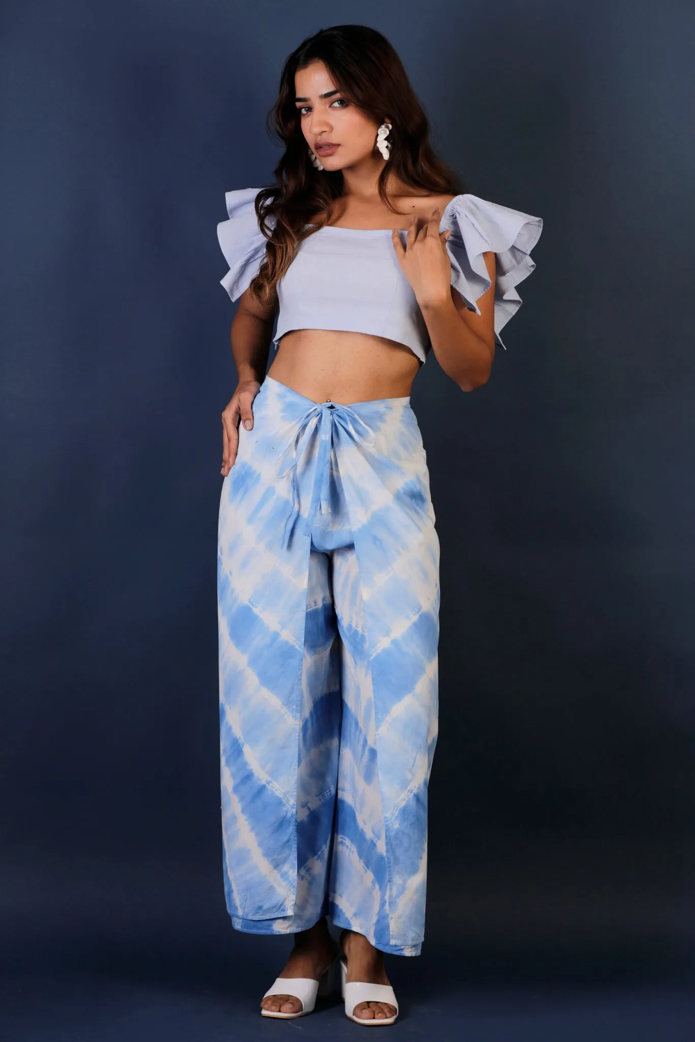 Tie & Dye Wrap Pants (Blue)