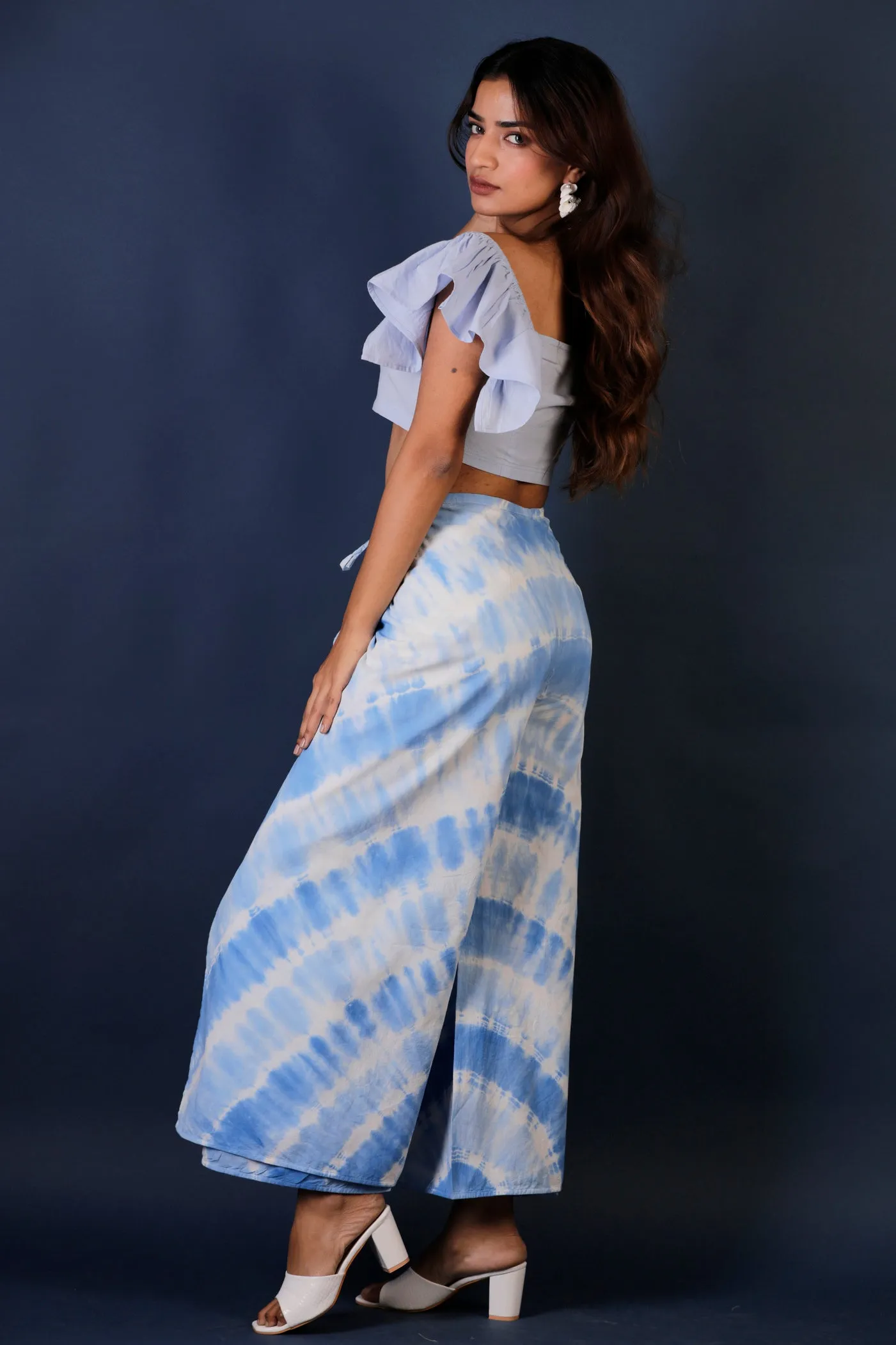 Tie & Dye Wrap Pants (Blue)
