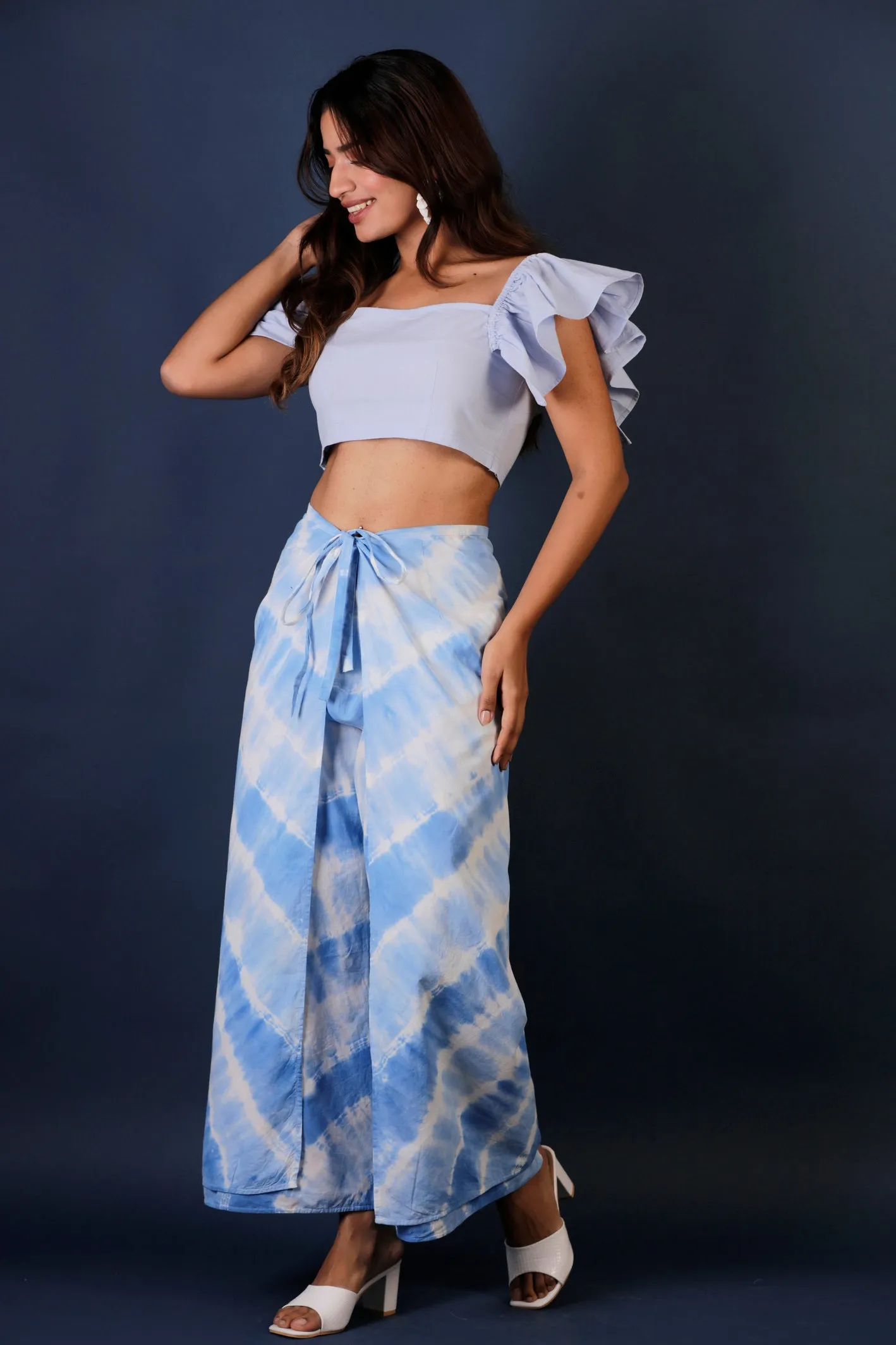 Tie & Dye Wrap Pants (Blue)
