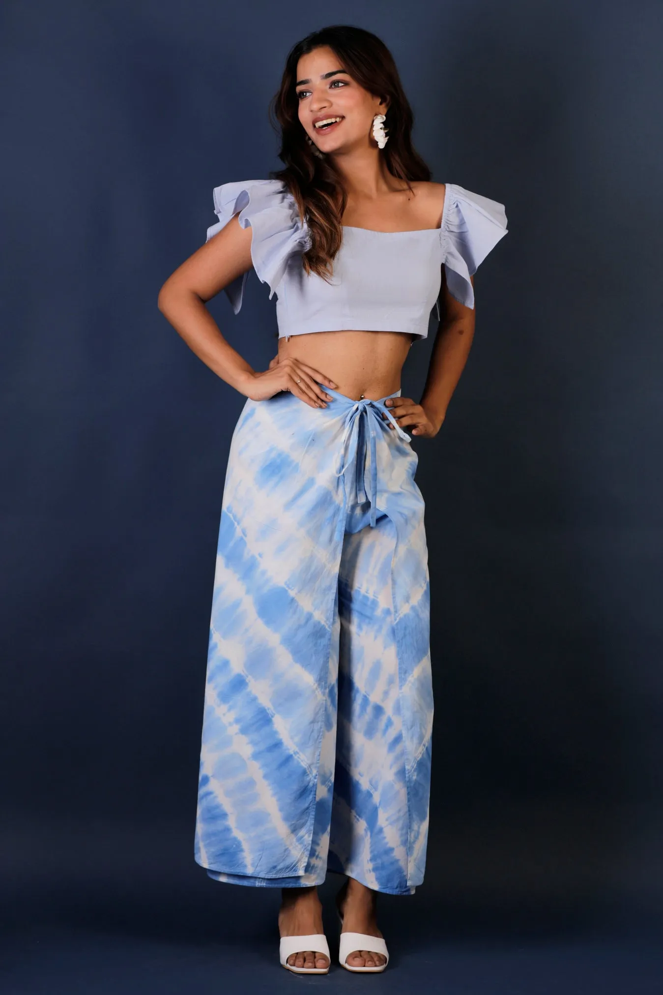 Tie & Dye Wrap Pants (Blue)