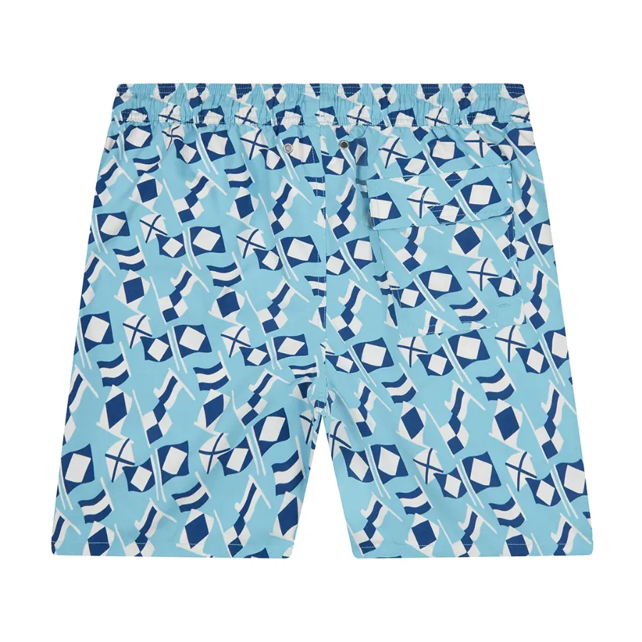 Tom & Teddy Flag Mens Swim Shorts FLABW - Blue/ White