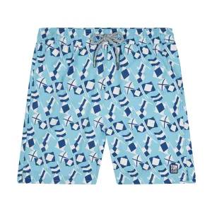 Tom & Teddy Flag Mens Swim Shorts FLABW - Blue/ White