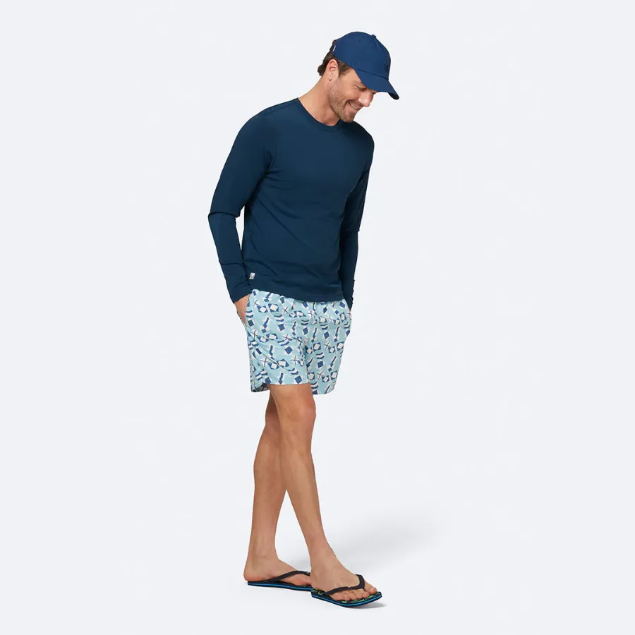 Tom & Teddy Flag Mens Swim Shorts FLABW - Blue/ White