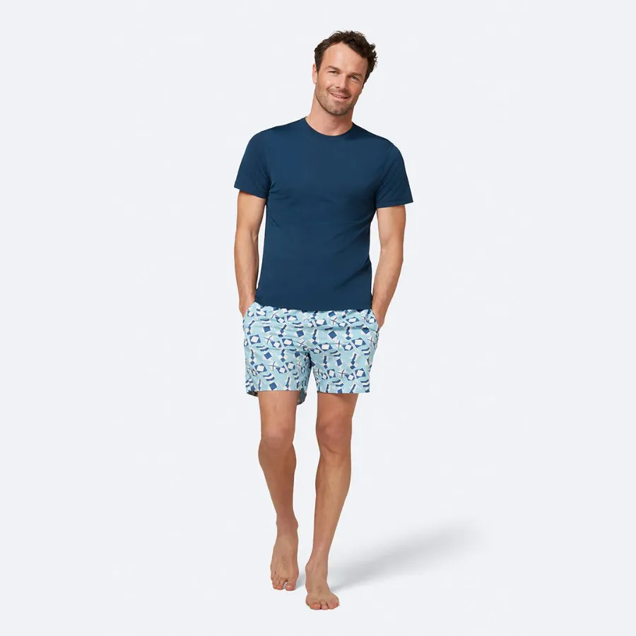 Tom & Teddy Flag Mens Swim Shorts FLABW - Blue/ White