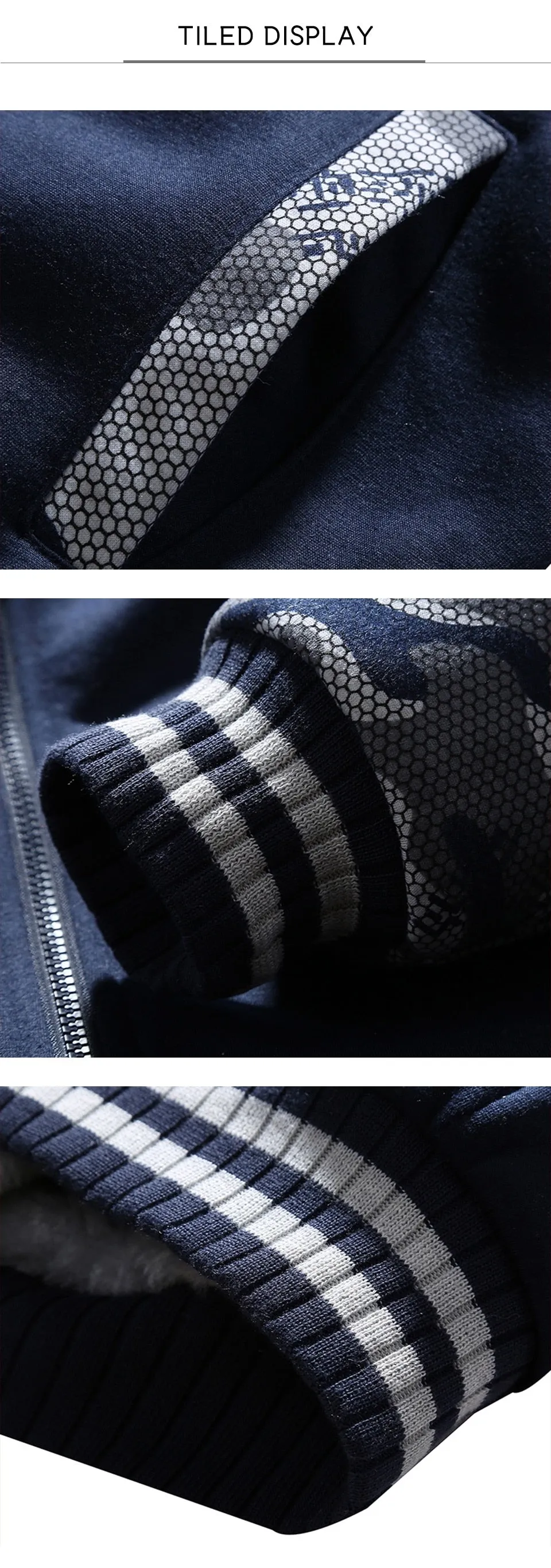 Tracksuit Sporting Fleece Thick Hooded Men Jacket Pant Warm
