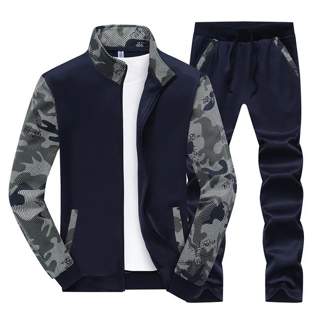 Tracksuit Sporting Fleece Thick Hooded Men Jacket Pant Warm